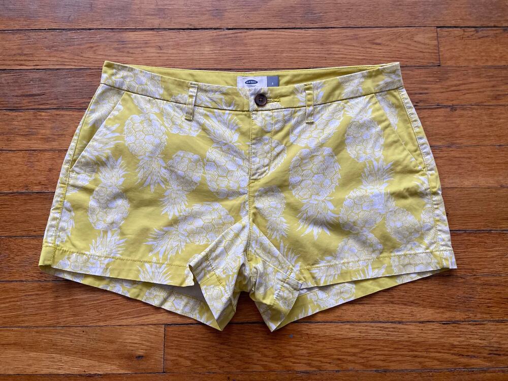 OLD NAVY Tropical Pineapple Summer Shorts sz 6